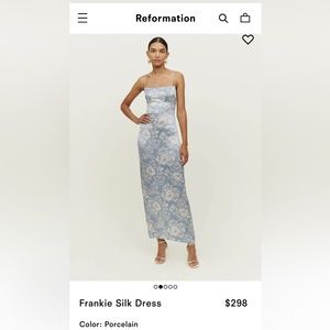 Reformation Frankie Silk Dress - Porcelain Size 10